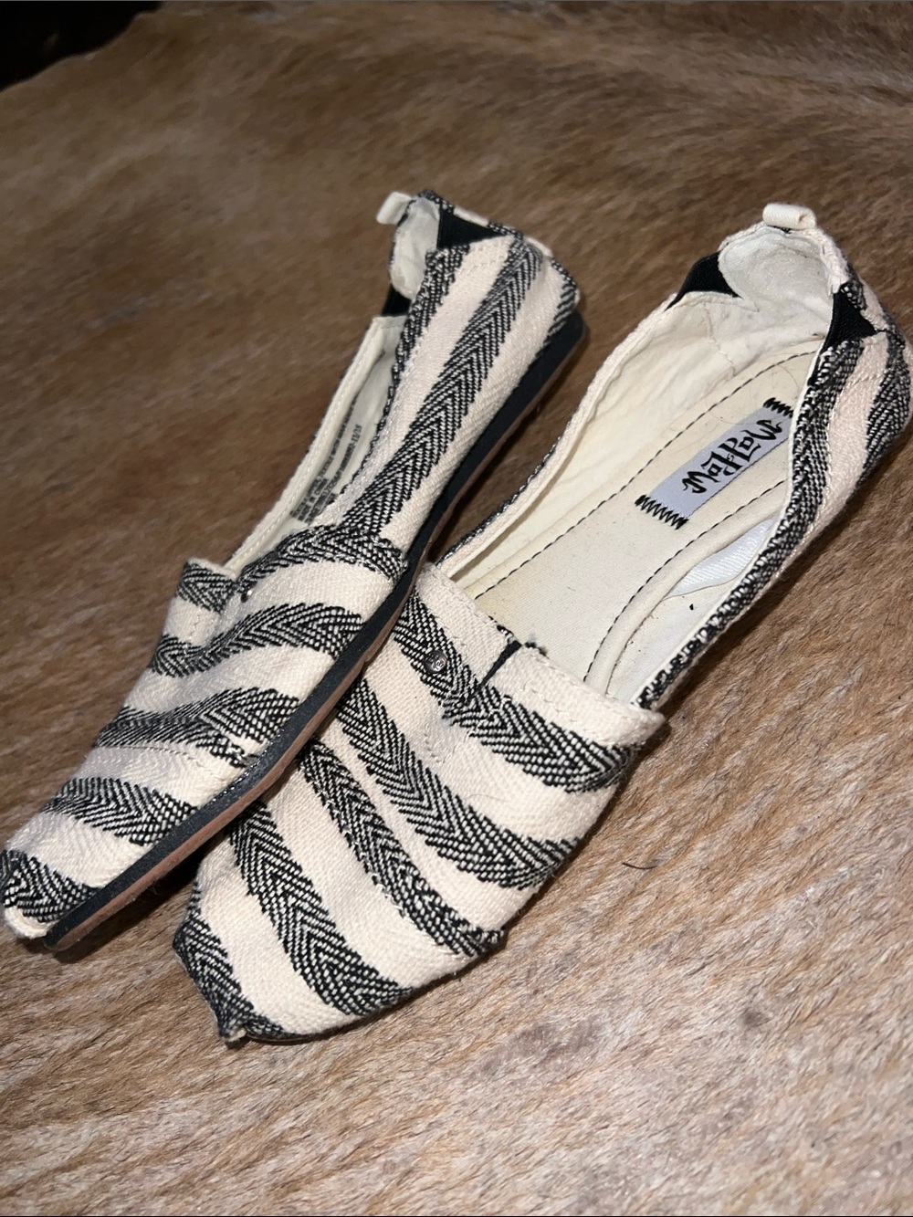 Target Black & Cream Striped Espadrille Flats - Picture 2 of 4